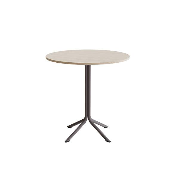 Bord Atlas 1133 &Oslash;900x900mm, Hvidpigmenteret eg med gr&aring;t understel