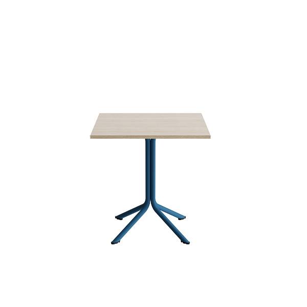 Bord Atlas 1133 700x700x720mm, Hvidpigmenteret eg med azurbl&aring;t understel