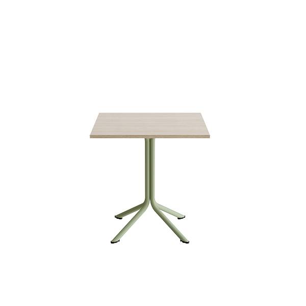 Bord Atlas 1133 700x700x720mm, Hvidpigmenteret eg med gr&oslash;nt understel