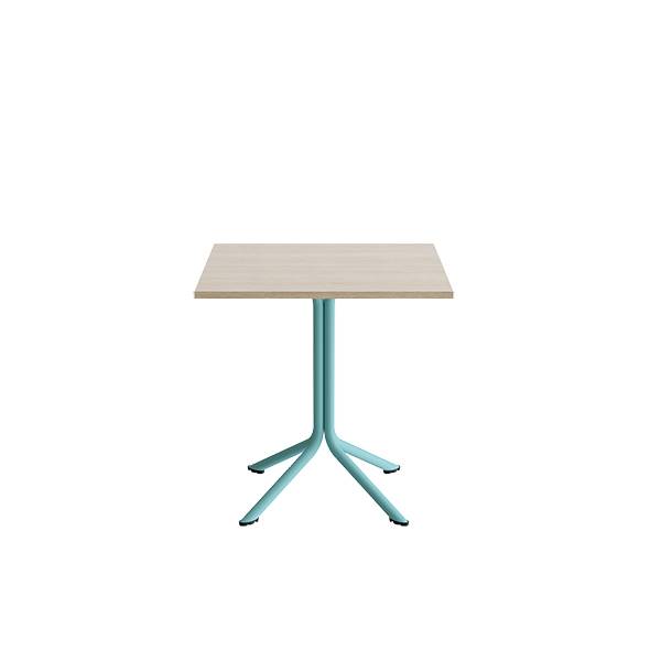 Bord Atlas 1133 700x700x720mm, Hvidpigmenteret eg med turkis understel