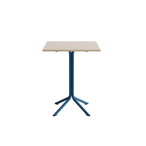 Bord Atlas 1133 700x700x900mm, Hvidpigmenteret eg med azurbl&aring;t understel
