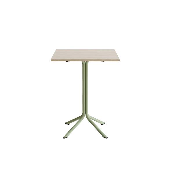 Bord Atlas 1133 700x700x900mm, Hvidpigmenteret eg med gr&oslash;nt understel