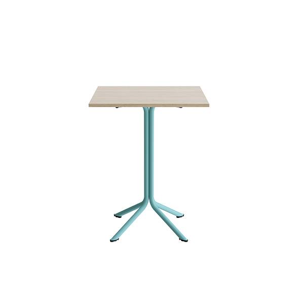 Bord Atlas 1133 700x700x900mm, Hvidpigmenteret eg med turkis understel