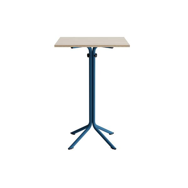 Bord Atlas 1133 700x700x1080mm, Hvidpigmenteret eg med azurbl&aring;t understel