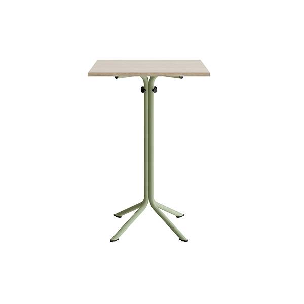 Bord Atlas 1133 700x700x1080mm, Hvidpigmenteret eg med gr&oslash;nt understel