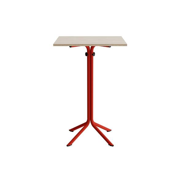 Bord Atlas 1133 700x700x1080mm, Hvidpigmenteret eg med r&oslash;dt understel