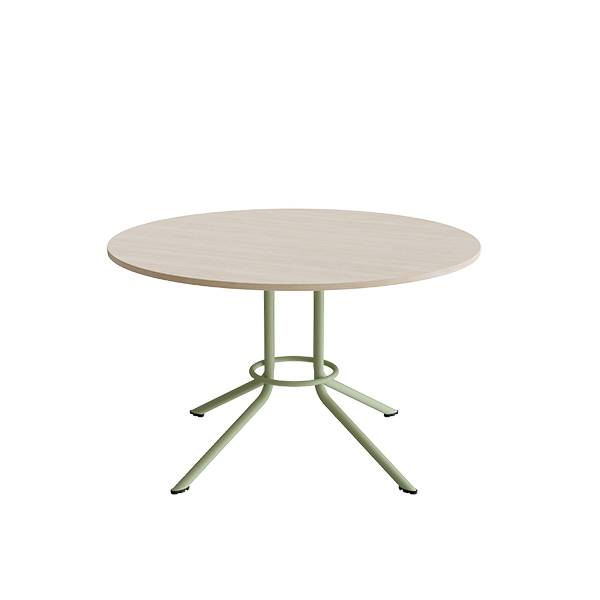 Bord Atlas 1133 &Oslash;1200x720mm, Hvidpigmenteret eg med gr&oslash;nt understel