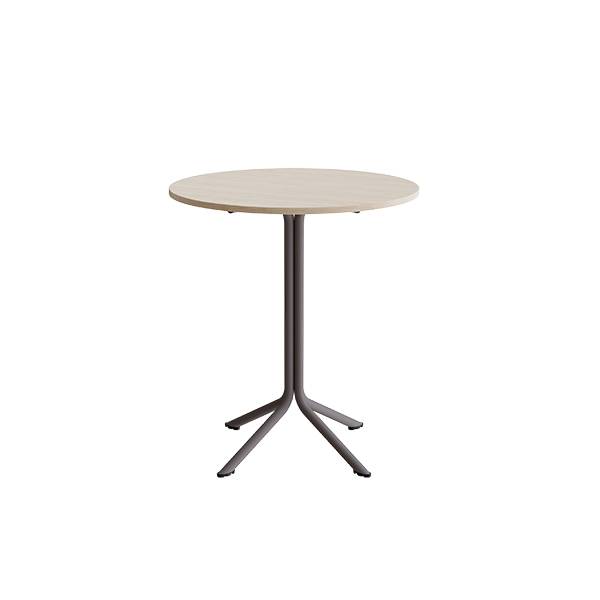 Bord Atlas 1133 &Oslash;800x900mm, Hvidpigmenteret eg med gr&aring;t understel
