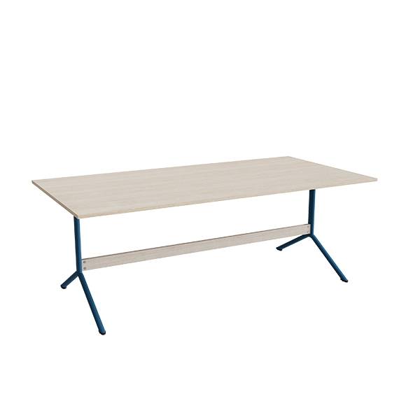 Bord Atlas 1134, 2000x1000mm, h&oslash;jde 720, eg h&oslash;jtrykslaminat, bl&aring;t stel