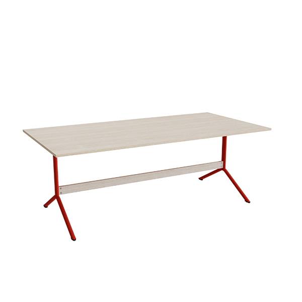 Bord Atlas 1134, 2000x1000mm, h&oslash;jde 720, eg h&oslash;jtrykslaminat, r&oslash;dt stel