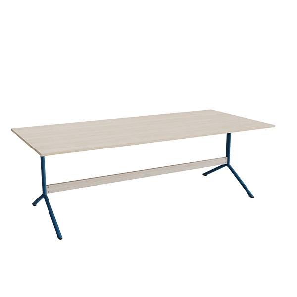 Bord Atlas 1134, 2200x1000mm, h&oslash;jde 720, eg h&oslash;jtrykslaminat, bl&aring;t stel