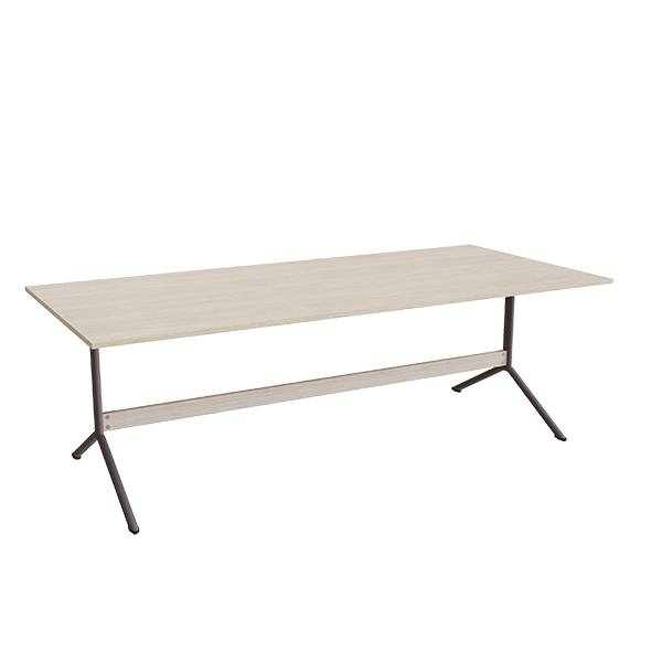 Bord Atlas 1134, 2200x1000mm, h&oslash;jde 720, eg h&oslash;jtrykslaminat, gr&aring;t stel