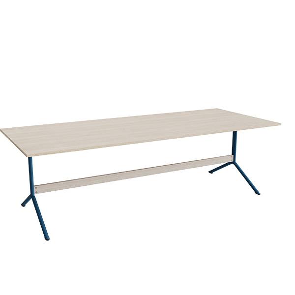 Bord Atlas 1134, 2400x1000mm, h&oslash;jde 720, eg h&oslash;jtrykslaminat, bl&aring;t stel