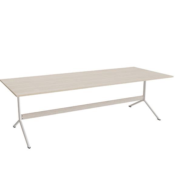 Bord Atlas 1134, 2400x1000mm, h&oslash;jde 720, eg h&oslash;jtrykslaminat, hvidt stel