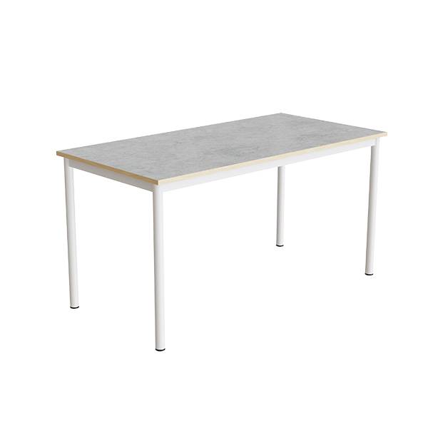 Bord Combi 200, 1400x700 mm H&oslash;jde 720 mm Lys gr&aring; linoleum p&aring; hvidt understel