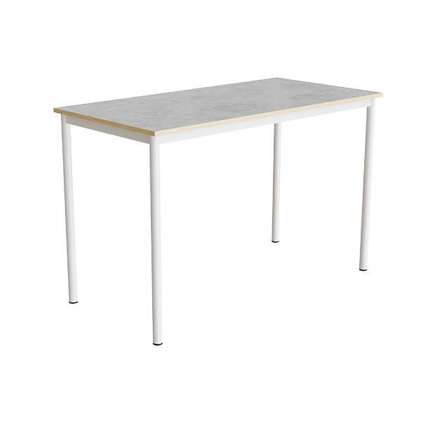 Bord Combi 200, 1400x700 mm H&oslash;jde 900 mm Lys gr&aring; linoleum p&aring; hvidt understel
