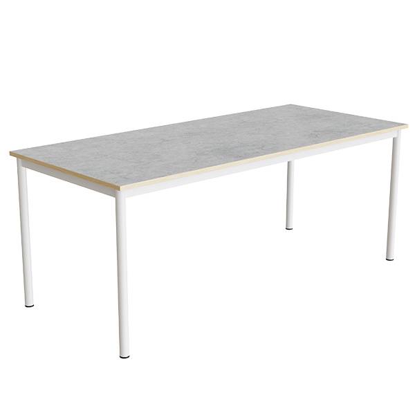 Bord Combi 200, 1800x800 mm H&oslash;jde 720 mm Lys gr&aring; linoleum p&aring; hvidt stel