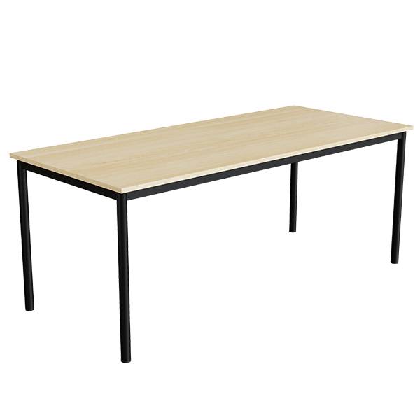 Bord Combi 200, 1800x800 mm H&oslash;jde 720 mm Lydd&aelig;mpende birk laminat p&aring; sort stel