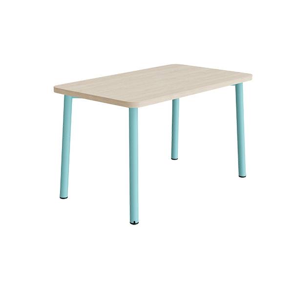 Bord Add 590, 1200x700 mm h&oslash;jde 720 mm med lydabsorberende hvidpigmenteret eg, turkis stel