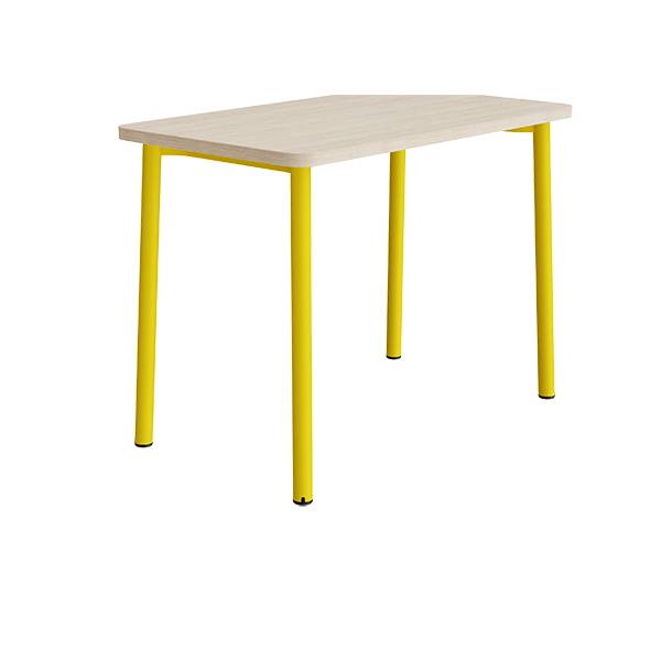 Bord Add 590, 1200x700 mm h&oslash;jde 900 mm med hvidpigmenteret eg, gult stel