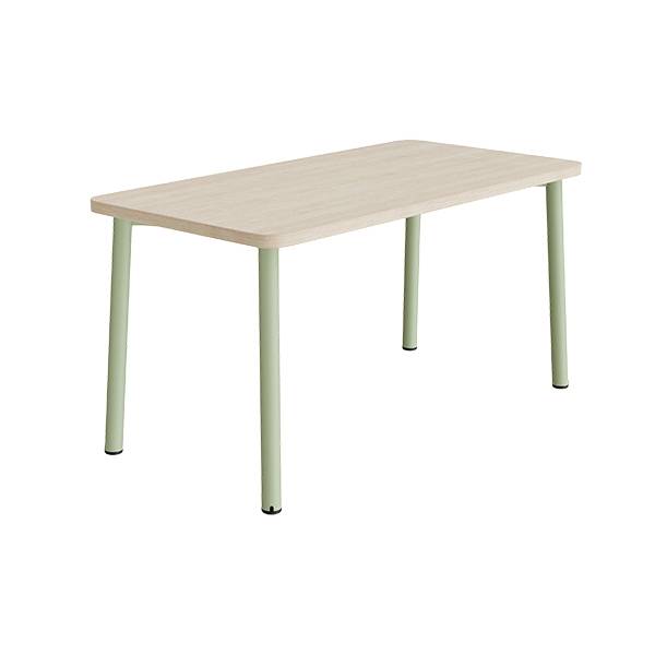 Bord Add 590, 1400x700 mm h&oslash;jde 720 mm med lydabsorberende hvidpigmenteret eg, gr&oslash;nt stel