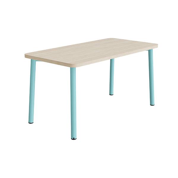 Bord Add 590, 1400x700 mm h&oslash;jde 720 mm med hvidpigmenteret eg, turkis stel