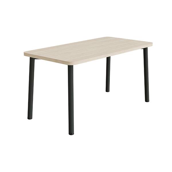 Bord Add 590, 1400x700 mm h&oslash;jde 720 mm med hvidpigmenteret eg, sortoliven stel