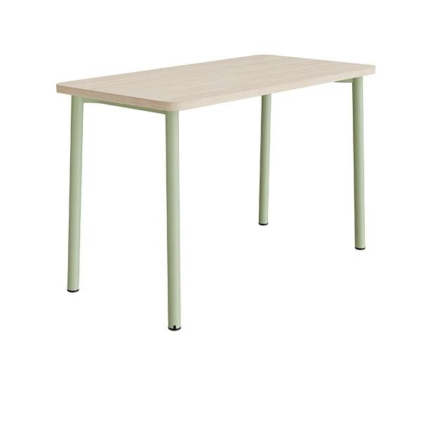 Bord Add 590, 1400x700 mm h&oslash;jde 900 mm med hvidpigmenteret eg, gr&oslash;nt stel
