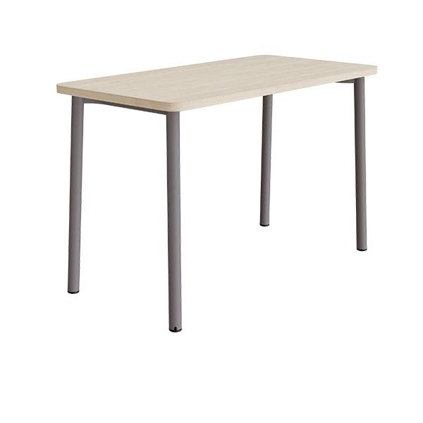 Bord Add 590, 1400x700 mm h&oslash;jde 900 mm med hvidpigmenteret eg, gr&aring;t stel