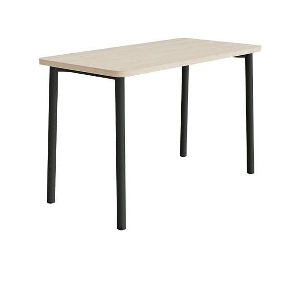 Bord Add 590, 1400x700 mm h&oslash;jde 900 mm med hvidpigmenteret eg, sortoliven stel