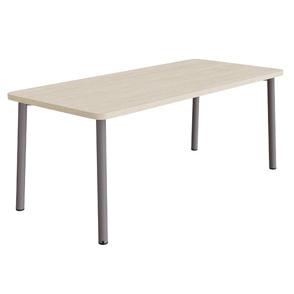 Bord Add 590, 1800x800 mm h&oslash;jde 720 mm med hvidpigmenteret eg, gr&aring;t stel