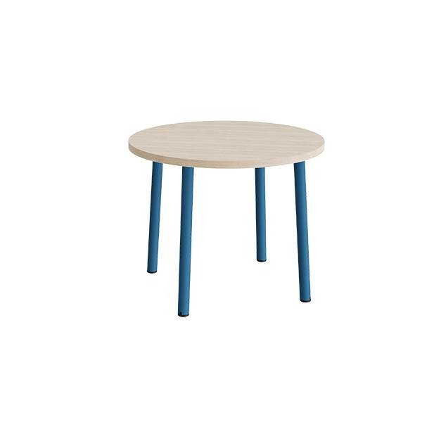 Bord Add 590, &Oslash;900 mm, h&oslash;jde 720 mm, hvidpigmenteret eg laminat p&aring; bl&aring;t stel