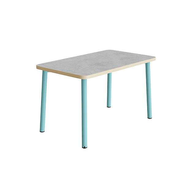 Bord Add 590, 1200x700 mm h&oslash;jde 720 mm med lys gr&aring; linoleum, turkis stel