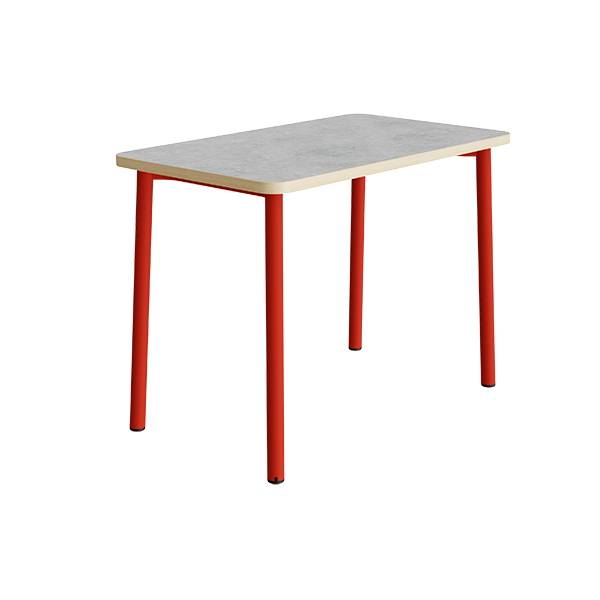 Bord Add 590, 1200x700 mm h&oslash;jde 900 mm med lys gr&aring; linoleum, r&oslash;d stel