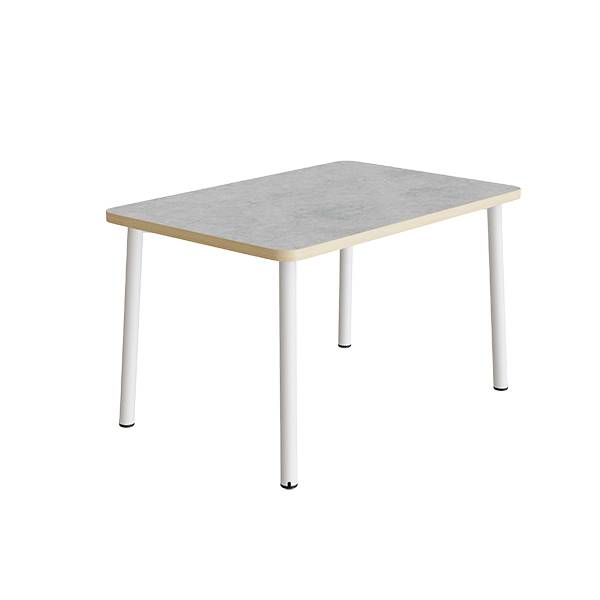 Bord Add 590, 1400x700 mm h&oslash;jde 720 mm med lys gr&aring; linoleum, hvidt stel