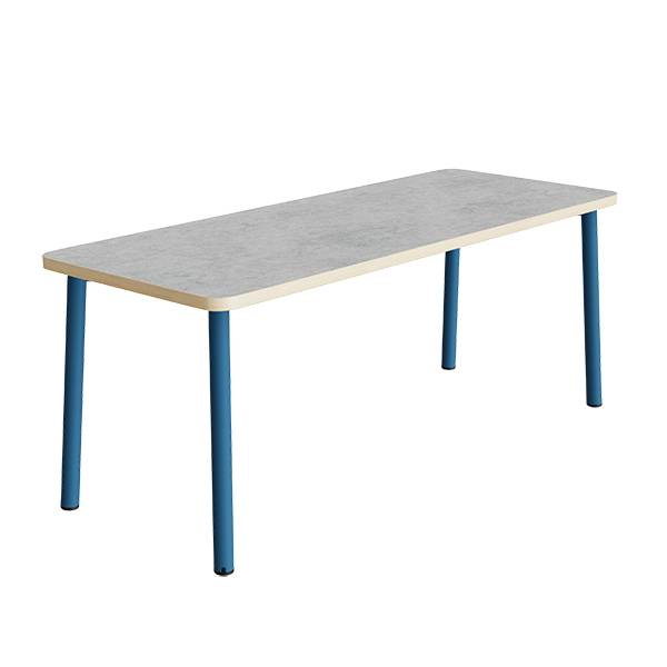 Bord Add 590, 1400x700 mm h&oslash;jde 900 mm med lys gr&aring; linoleum, bl&aring;t stel