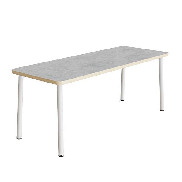 Bord Add 590, 1400x700 mm h&oslash;jde 900 mm med lys gr&aring; linoleum, hvidt stel