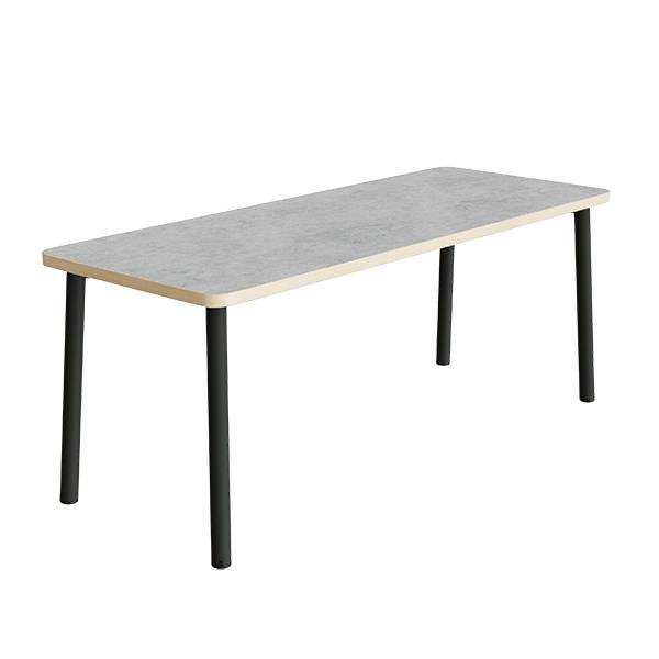 Bord Add 590, 1400x700 mm h&oslash;jde 900 mm med lys gr&aring; linoleum, sortoliven stel