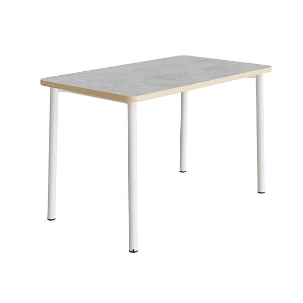 Bord Add 590, 1800x800 mm h&oslash;jde 720 mm med lys gr&aring; linoleum, hvidt stel