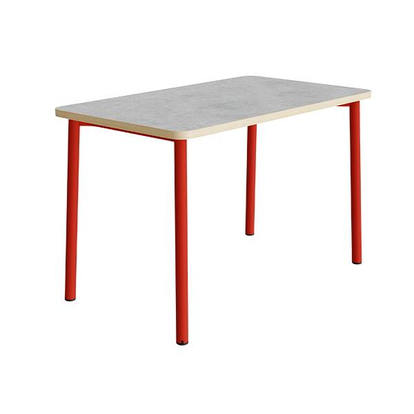 Bord Add 590, 1800x800 mm h&oslash;jde 720 mm med lys gr&aring; linoleum, r&oslash;d stel