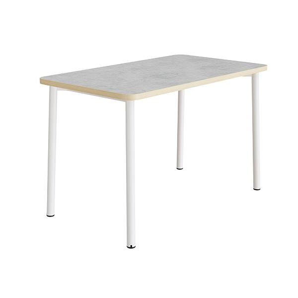 Bord Add 590, 1800x800 mm h&oslash;jde 900 mm med lys gr&aring; linoleum, hvidt stel