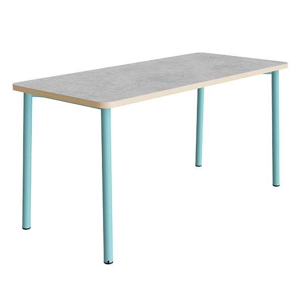 Bord Add 590, 1800x800 mm h&oslash;jde 900 mm med lys gr&aring; linoleum, turkis stel