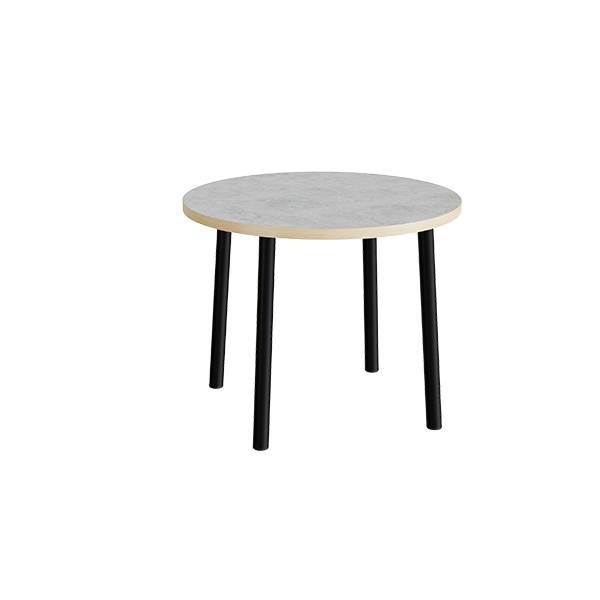 Bord Add 590, &Oslash;900 mm, h&oslash;jde 720 mm, lys gr&aring; linoleum p&aring; sort stel