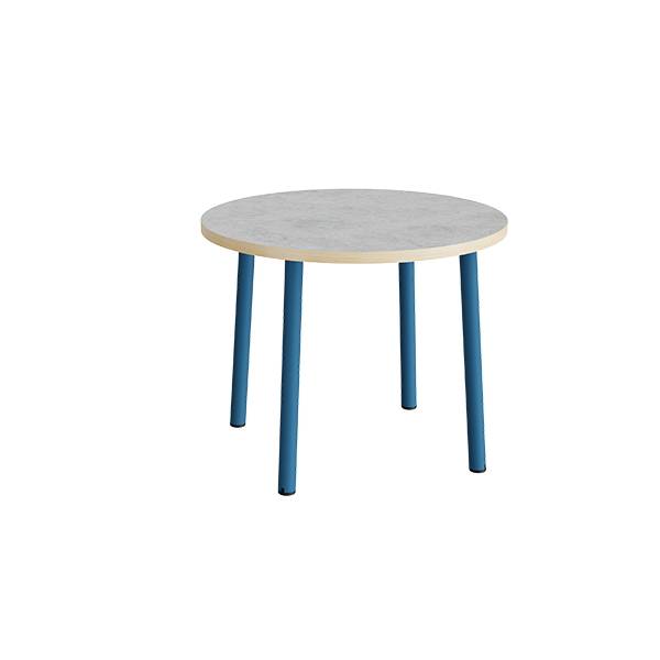 Bord Add 590, &Oslash;900 mm, h&oslash;jde 720 mm, lys gr&aring; linoleum p&aring; bl&aring;t stel