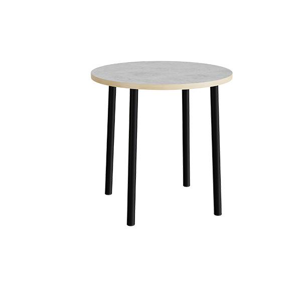 Bord Add 590, &Oslash;900 mm, h&oslash;jde 900 mm, lys gr&aring; linoleum p&aring; sort stel