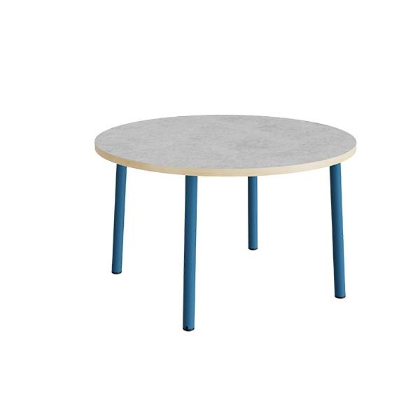Bord Add 590, &Oslash;1200 mm, h&oslash;jde 720 mm, lys gr&aring; linoleum p&aring; bl&aring;t stel