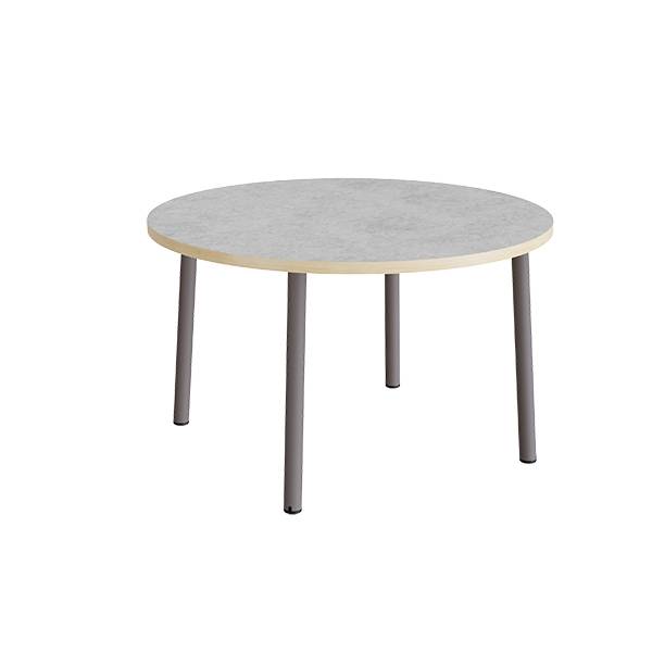 Bord Add 590, &Oslash;1200 mm, h&oslash;jde 720 mm, lys gr&aring; linoleum p&aring; gr&aring;t stel