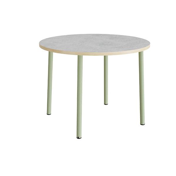 Bord Add 590, &Oslash;1200 mm, h&oslash;jde 900 mm, lys gr&aring; linoleum p&aring; gr&oslash;nt stel