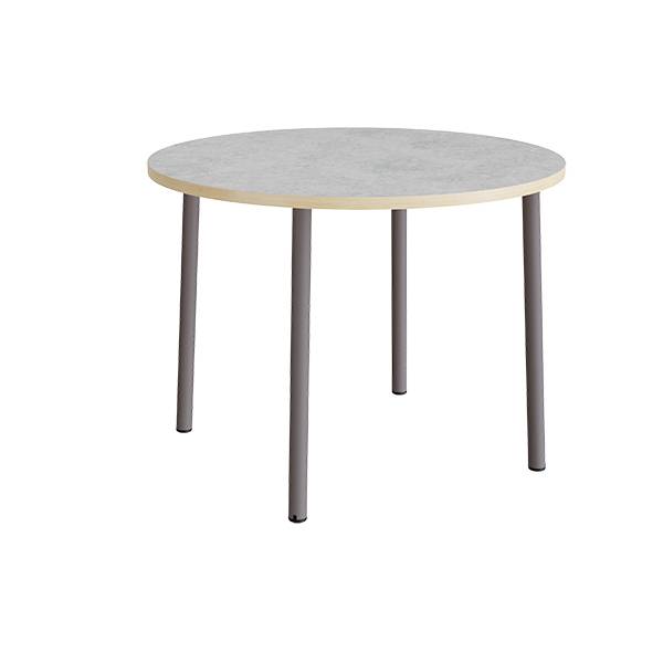 Bord Add 590, &Oslash;1200 mm, h&oslash;jde 900 mm, lys gr&aring; linoleum p&aring; gr&aring;t stel