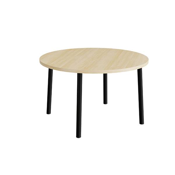Bord Add 590, &Oslash;1200 mm, h&oslash;jde 720 mm, lydd&aelig;mpende birk laminat p&aring; sort stel